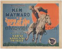 6w0543 CODE OF THE SCARLET TC 1928 Canadian Mountie Ken Maynard standing on galloping Tarzan!