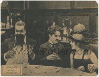 6w0859 COUNT LC R1933 Tramp Charlie Chaplin & Edna Purviance ignore Eric Campbell at dinner, rare!