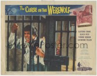 6w0867 CURSE OF THE WEREWOLF LC #8 1961 c/u of human Oliver Reed in jail cell before he transforms!