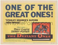 6w0556 DEFIANT ONES TC 1958 escaped cons Tony Curtis & Sidney Poitier chained together fighting!