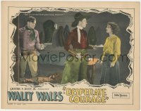 6w0882 DESPERATE COURAGE LC 1928 Wally Wales won't let Olive Hasbrouck eat from bad guy's hand, rare