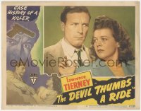 6w0884 DEVIL THUMBS A RIDE LC #2 1947 great close up of crazed Lawrence Tierney & scared Nan Leslie!
