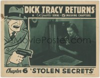 6w0887 DICK TRACY RETURNS chapter 6 LC 1938 Lynne Roberts w/radio, Chester Gould art, Stolen Secrets!