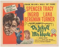 6w0562 DR. JEKYLL & MR. HYDE TC R1954 art of half-man half-monster Spencer Tracy, Lana Turner, Bergman