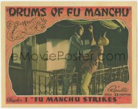 6w0909 DRUMS OF FU MANCHU chapter 1 LC 1940 Sax Rohmer, Fu Manchu Strikes, Robert Kellard in color!