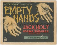 6w0571 EMPTY HANDS TC 1924 pretty spoiled rich Norma Shearer falls for backwoodsman Jack Holt, rare!