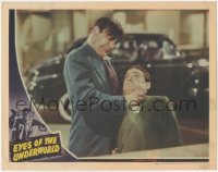 6w0918 EYES OF THE UNDERWORLD LC 1942 close up of Lon Chaney Jr. strangling a man in the street!