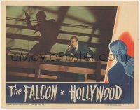 6w0921 FALCON IN HOLLYWOOD LC 1944 cool image of John Abbott with gun casting a huge shadow!