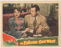 6w0923 FALCON OUT WEST LC 1944 Tom Conway as The Falcon playing cards with pretty Joan Barclay!