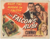 6w0576 FALCON'S ALIBI TC 1946 art of detective Tom Conway in tuxedo with pretty Rita Corday!