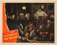 6w0939 FLAME OF NEW ORLEANS LC 1941 Bruce Cabot glares at man as Andy Devine & sailors laugh!