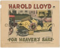6w0946 FOR HEAVEN'S SAKE LC 1926 Harold Lloyd remains calm after his chauffeur wrecks the car, rare!