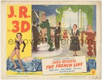 6w0950 FRENCH LINE 3D LC #7 1954 border art of sexy Jane Russell, pretty women in wacky dresses!