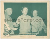 6w0951 FRIGHT NIGHT LC 1947 The Three Stooges, Moe, Larry & Shemp covered with pie filling, rare!