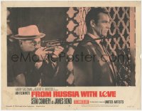 6w0954 FROM RUSSIA WITH LOVE LC #6 1964 Pedro Armendariz aims rifle on Sean Connery's shoulder!