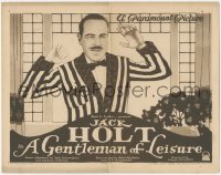 6w0586 GENTLEMAN OF LEISURE TC 1923 artwork of Jack Holt with hands up, from P.G. Wodenhouse play!