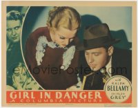 6w0962 GIRL IN DANGER LC 1934 great close up of Ralph Bellamy & Shirley Grey looking at jewel!