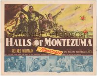 6w0597 HALLS OF MONTEZUMA TC 1951 art of WWII soldiers Richard Widmark, Jack Palance & Robert Wagner