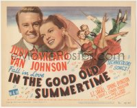 6w0615 IN THE GOOD OLD SUMMERTIME TC 1949 wonderful art of Judy Garland & Van Johnson swinging!