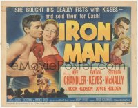 6w0617 IRON MAN TC 1951 sexy Evelyn Keyes bought boxer Jeff Chandler's deadly fists with kisses!