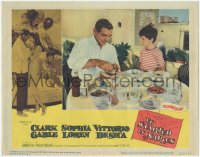 6w1033 IT STARTED IN NAPLES LC #4 1960 young Marietto watches Clark Gable making a hamburger!