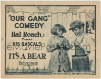 6w0618 IT'S A BEAR TC 1924 Our Gang, c/u of Mickey Daniels & Mary Kornman with milk, ultra rare!