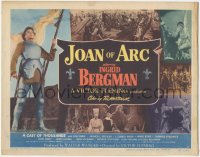 6w0619 JOAN OF ARC TC 1948 Ingrid Bergman & Ward Bond in full armor & Bergman on horse with sword!