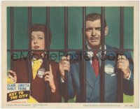 6w1046 KEY TO THE CITY LC #3 1950 great portrait of Clark Gable & Loretta Young behind bars!