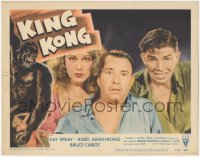 6w1048 KING KONG LC #1 R1956 best close up of terrified Fay Wray, Robert Armstrong & Bruce Cabot!