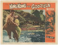6w1049 KING KONG VS. GODZILLA LC #3 1963 c/u of couple running away from fire monster looming behind