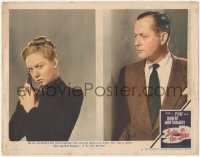 6w1061 LADY IN THE LAKE LC #7 1947 c/u of Robert Montgomery eavesdropping on Audrey Totter w/ phone!