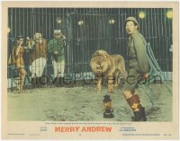6w1112 MERRY ANDREW LC #2 1958 Danny Kaye is more surprised than the lion when they're in the cage!