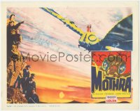 6w1122 MOTHRA LC 1962 special effects scene with Twin Fairies riding on the flying monster's back!