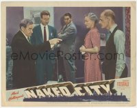 6w1141 NAKED CITY LC #7 1947 cop Arthur O'Connell watches Barry Fitzgerald point at older couple!