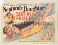 6w0651 NEPTUNE'S DAUGHTER TC 1949 wonderful art of sexy swimmer Esther Williams & Red Skelton!