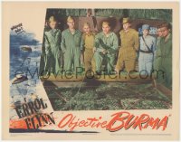 6w1157 OBJECTIVE BURMA LC 1945 Errol Flynn goes over battle plan with his men using wacky 3-D map!