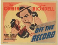 6w0659 OFF THE RECORD TC 1939 really cool art of newspaper reporters Pat O'Brien & Joan Blondell!
