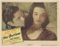 6w1166 OUTLAW LC 1946 best close up of sexy Jane Russell in hay w/Jack Buetel, Howard Hughes!