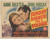 6w0711 SUNDAY DINNER FOR A SOLDIER TC 1944 Anne Baxter & John Hodiak romantic close up artwork!