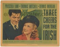 6w1340 THREE CHEERS FOR THE IRISH LC 1940 cop Dennis Morgan smiles at Priscilla Lane wearing his cap