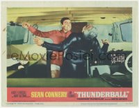 6w1344 THUNDERBALL LC #1 1965 c/u of Sean Connery as James Bond attacking Adolfo Celi inside boat!