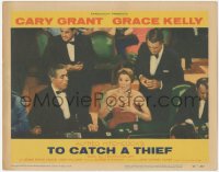 6w1345 TO CATCH A THIEF LC #8 1955 Cary Grant behind woman at casino baccarat table, Alfred Hitchcock