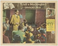 6w1346 TO KILL A MOCKINGBIRD LC #3 1962 Gregory Peck with kids face down angry mob outside jail!