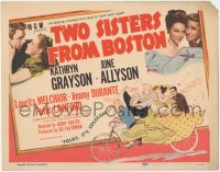 6w0726 TWO SISTERS FROM BOSTON TC 1946 great Hirschfeld art of top cast on bicycle built for five!