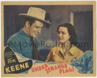 6w1360 UNDER STRANGE FLAGS LC 1937 great close up of pretty Luana Walters & happy cowboy Tom Keene!