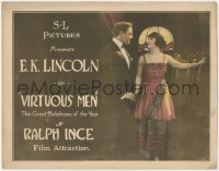 6w0733 VIRTUOUS MEN TC 1919 Ralph Ince silent starring E.K. Lincoln & Grace Darling, ultra rare!