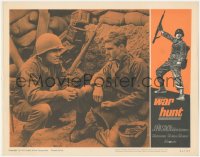 6w1367 WAR HUNT LC #1 1962 close up of John Saxon & Robert Redford in his first starring role!