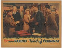 6w1376 WEST OF SHANGHAI LC 1937 Boris Karloff watches Richard Loo threaten Roberts & Oliver!