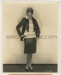 6w0151 DOROTHY GULLIVER 8.25x10 news photo 1928 modeling black & white satin suit by Ray Jones!