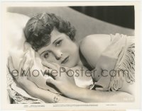 6w0334 MURDER OF DR HARRIGAN 8x10.25 still 1936 close up of worried Mary Astor laying in bed!